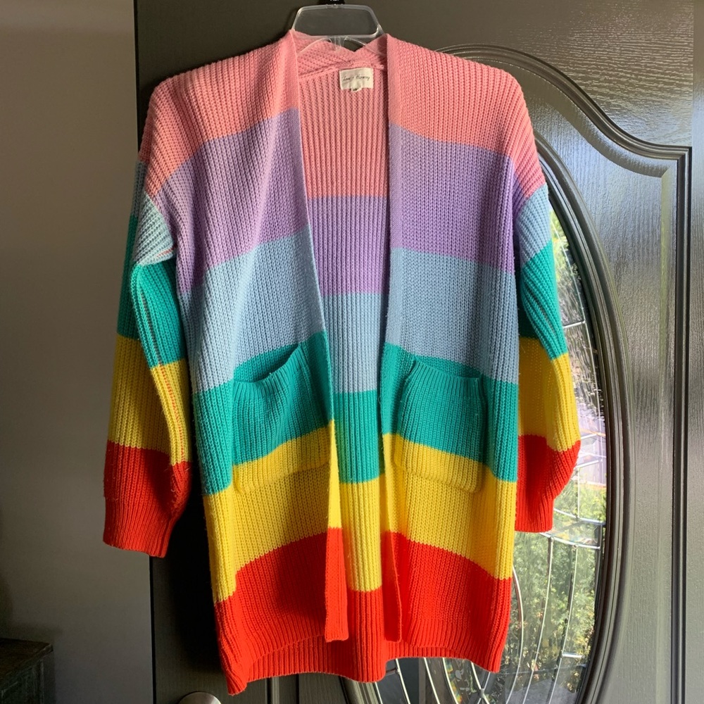 Oversized Colorful Ribbed Cardigan Size XS/S